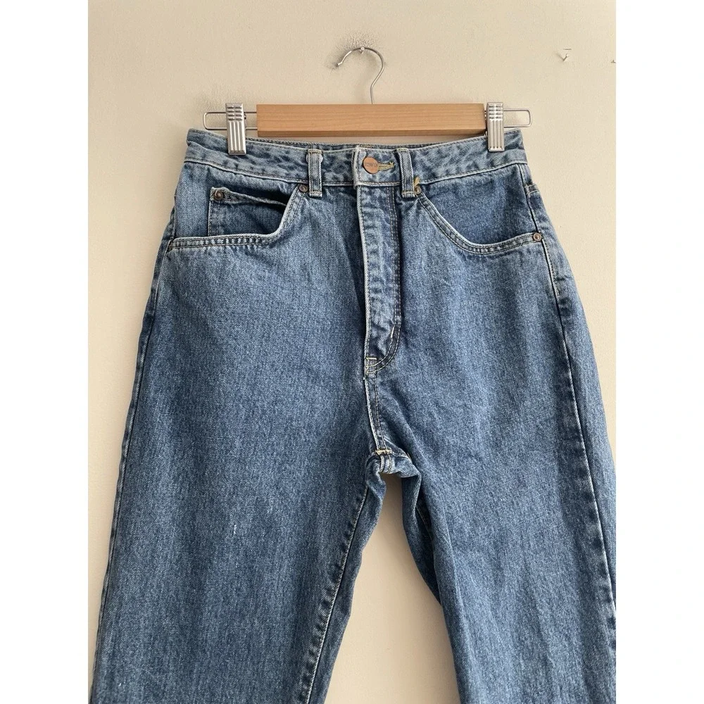Vintage Edwin London Slim Blue Jeans Size‎ 30 x True 27 Hemmed 1980s Denim READ